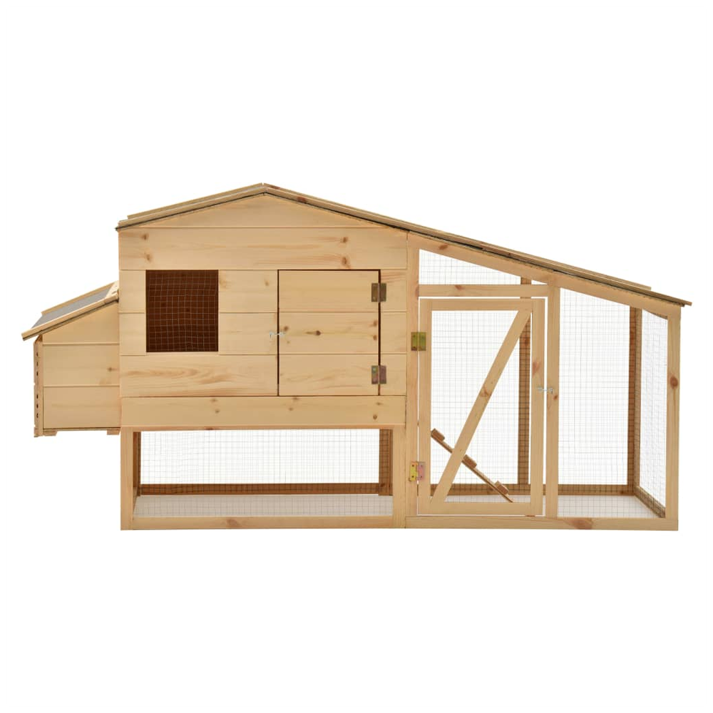 vidaXL Chicken cage solid pine wood 178x67x92 cm