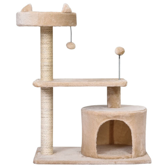 81cm Cat tree scratching post tower for kitten large cats activity centre house