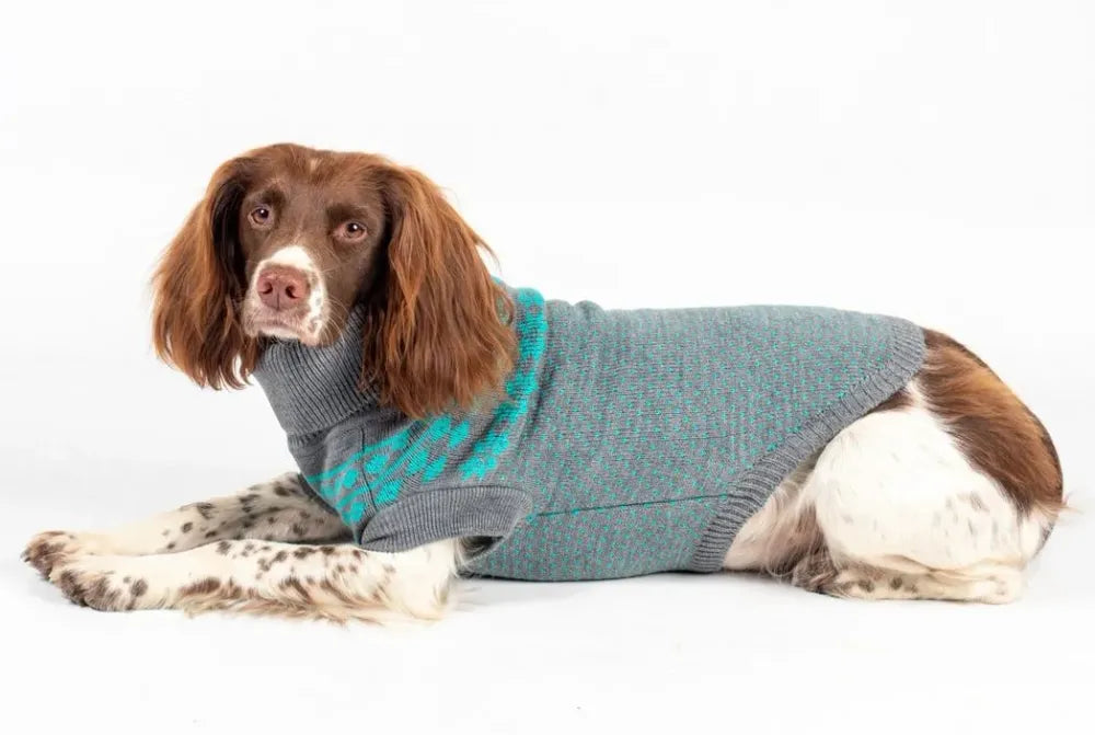 The Bailey Fair Isle - teal and grey