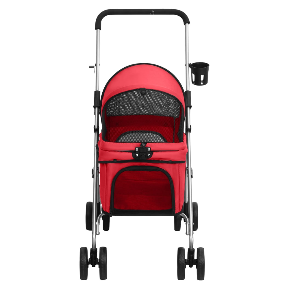 vidaXL Folding Dog Stroller Red 76x50x100 cm Oxford Fabric