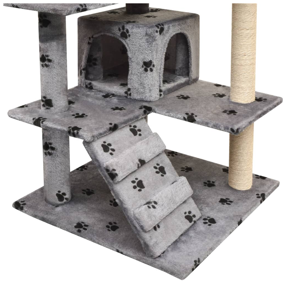 vidaXL Cat tree with sisal scratching posts 125 cm - grey