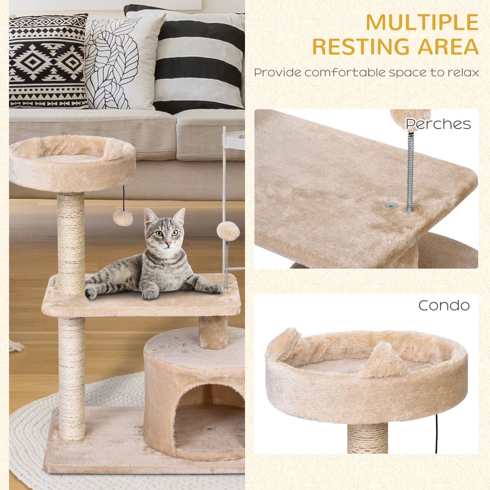 81cm Cat tree scratching post tower for kitten large cats activity centre house