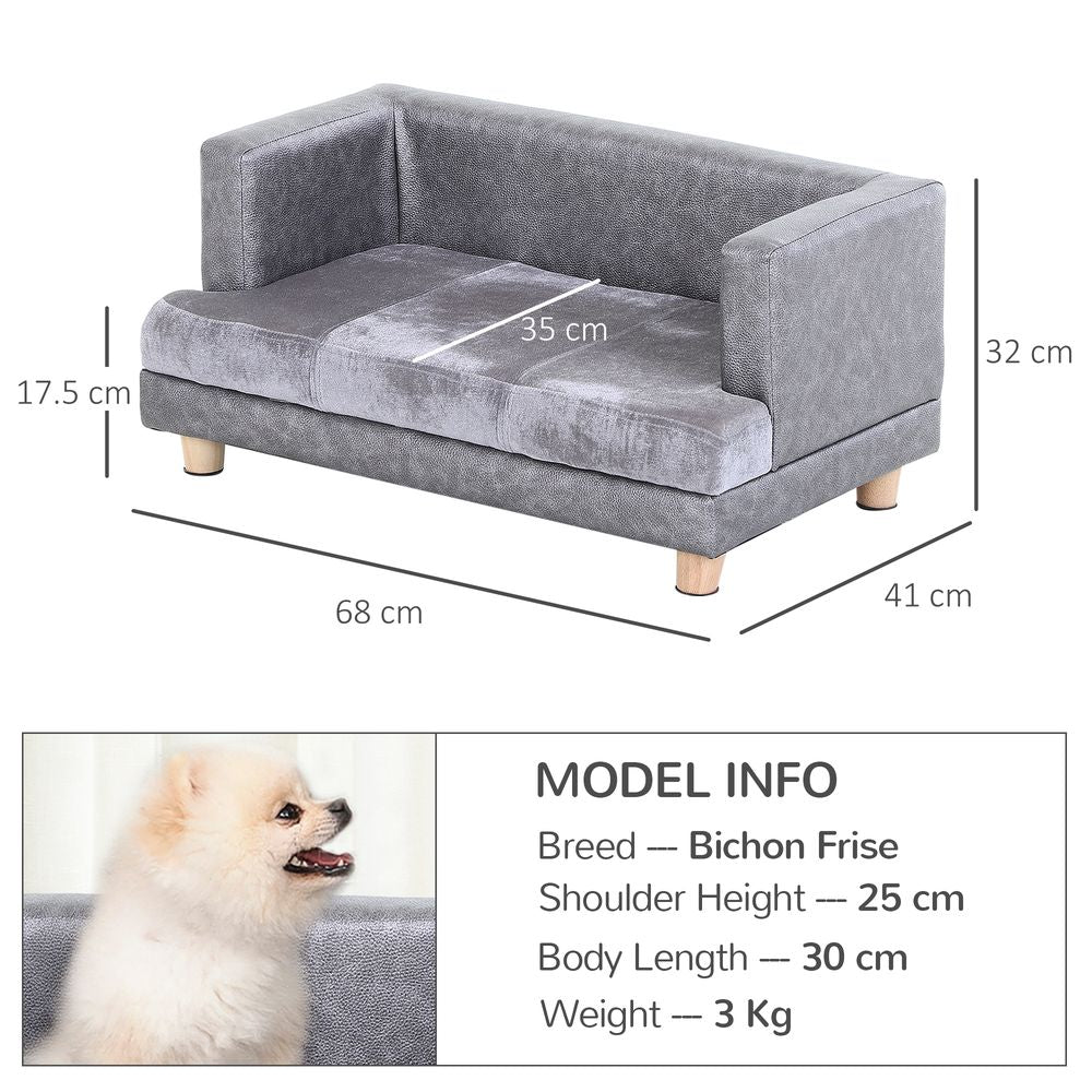 Dog Sofa bed couch for kitten puppy small dog couch lounge soft padded - Grey