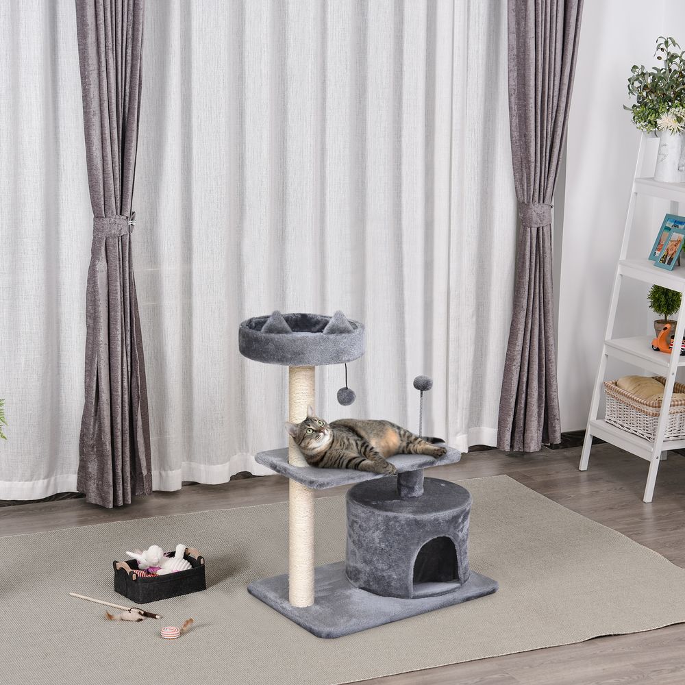 81cm Cat tree scratching post tower for kitten large cats activity centre house