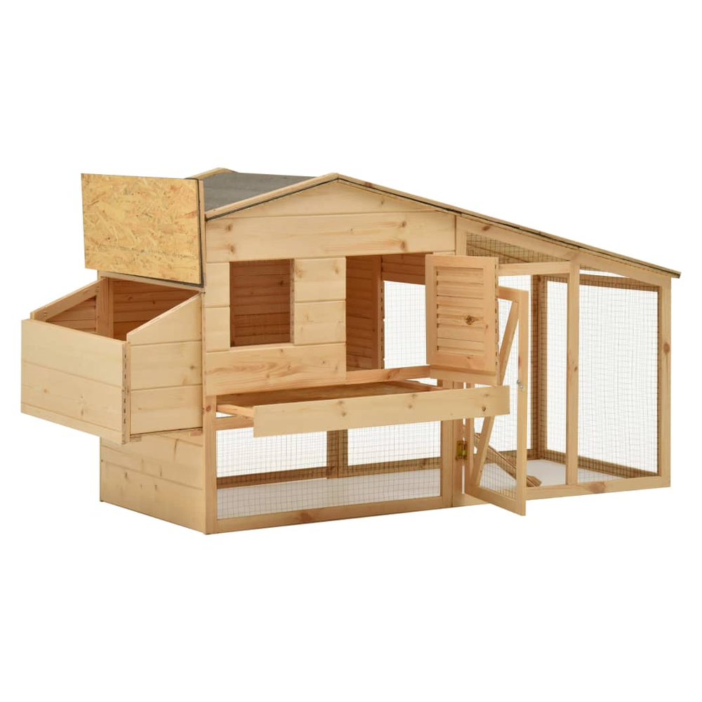 vidaXL Chicken cage solid pine wood 178x67x92 cm