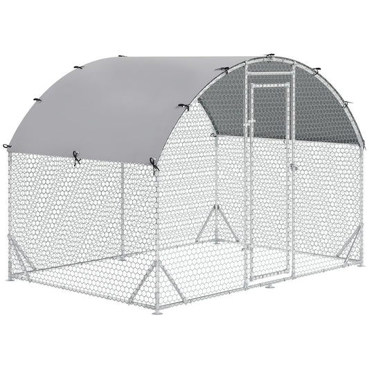 PawHut chicken coop, run, one room galvanised hen house with cover 2.8 x 1.9 x 2m