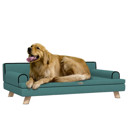 PawHut Dog sofa with legs, water-resistant fabric for large, medium dogs - Green