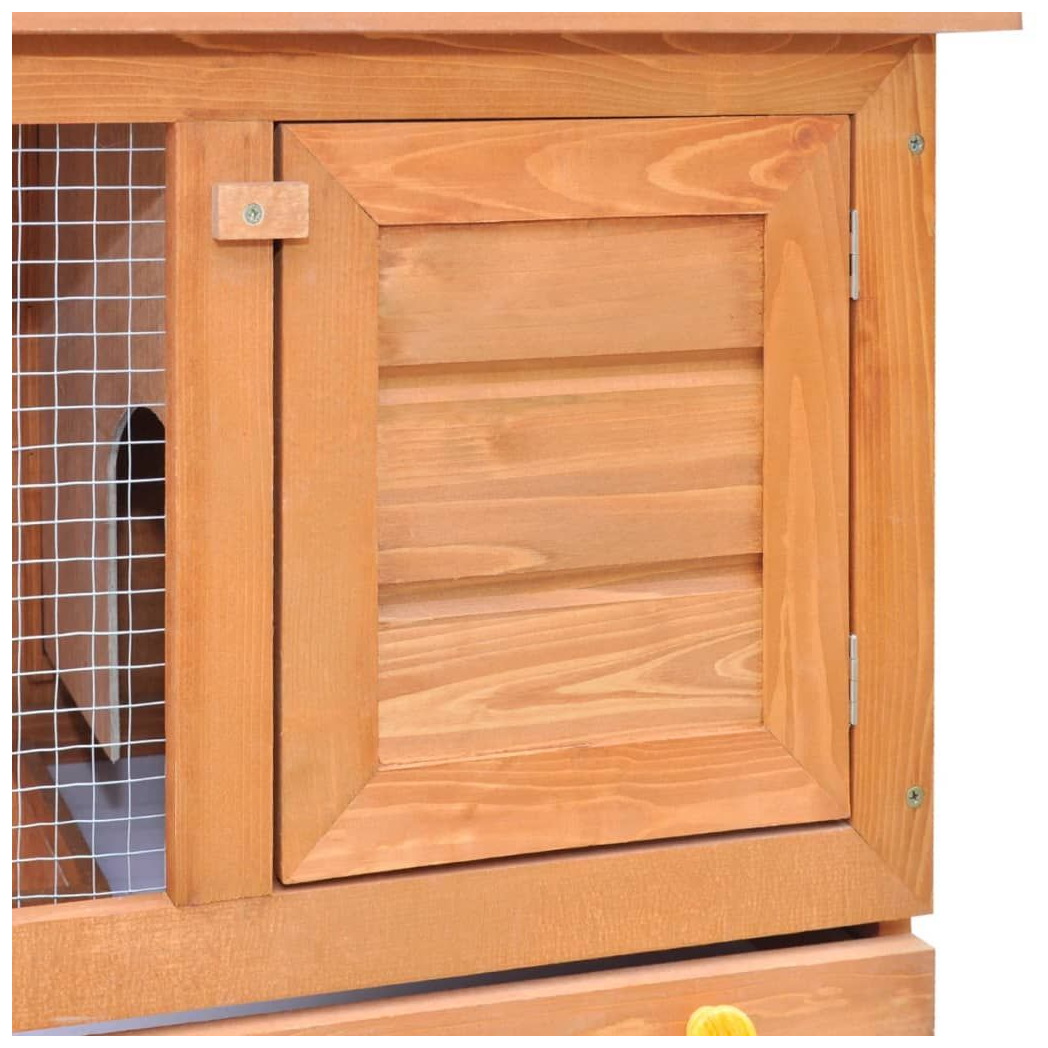 Outdoor rabbit hutch 1 door grey wood