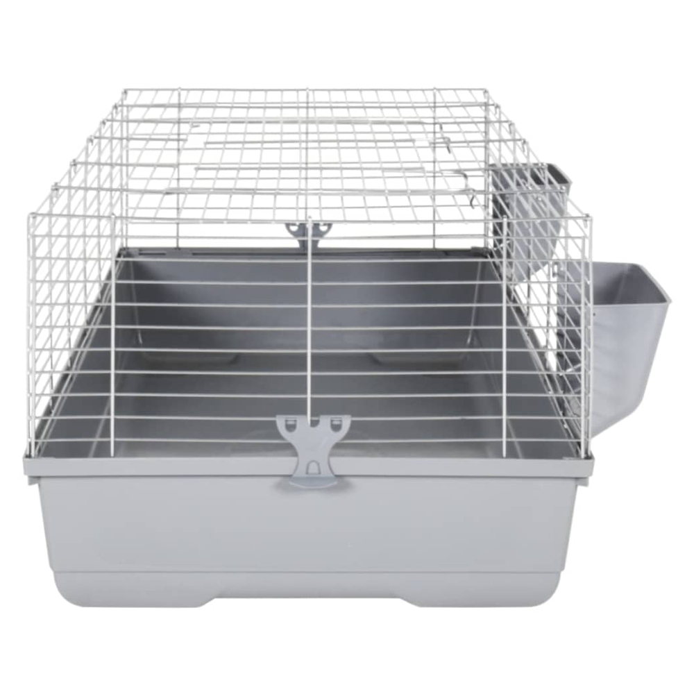 Small animal cage grey 118x59x46 cm polypropylene and metal