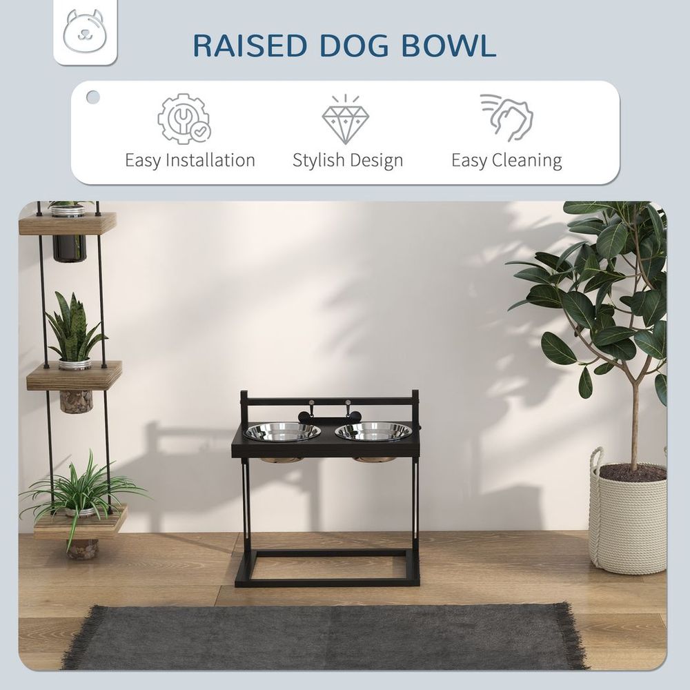 PawHut raised dog bowl with adjustable height stand for small medium large dogs