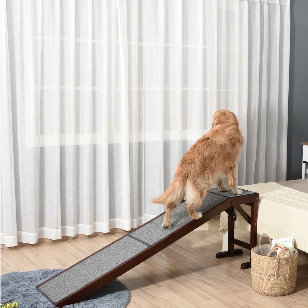 Pet ramp for dogs and cats with non-slip carpet for the bed or sofa