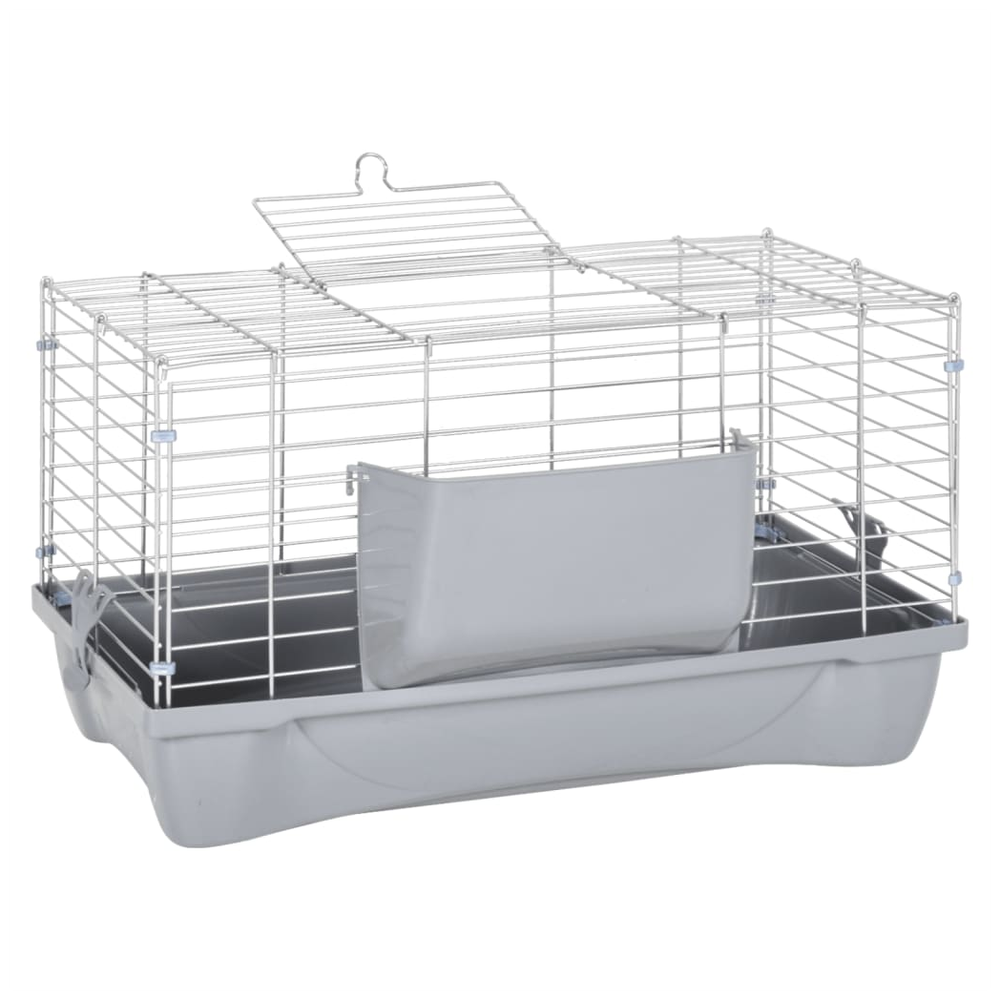 Small animal cage - Grey 58x32x31 cm polypropylene and metal