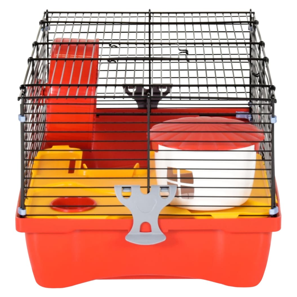 Hamster cage - red 58x32x36 cm polypropylene and metal