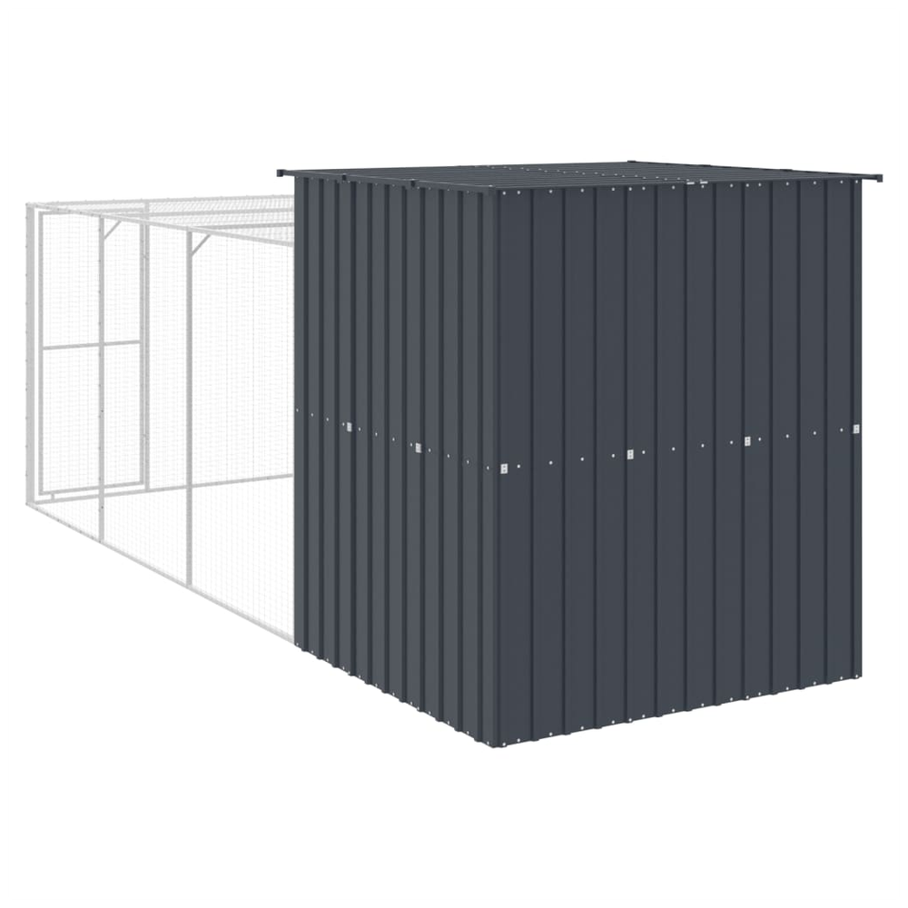 vidaXL chicken cage with run anthracite 165x455x181 cm - galvanised steel