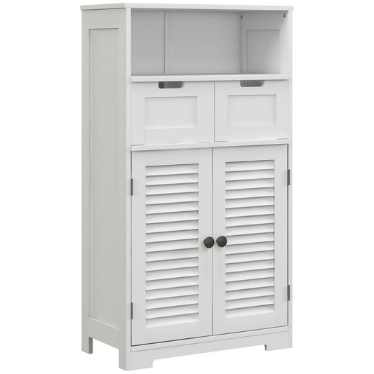 kleankin Bathroom Storage Cabinet, Small Bathroom Cabinet with Louvred Doors