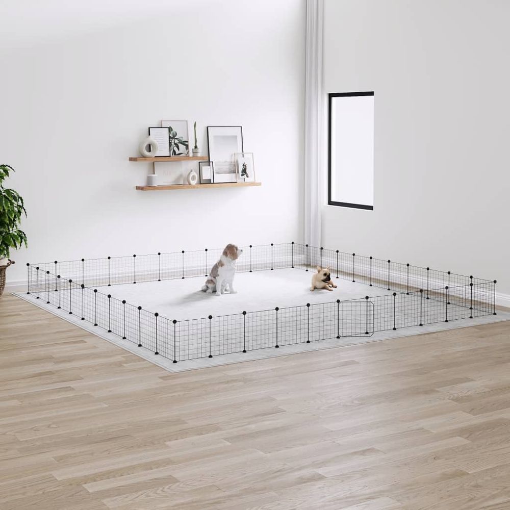 20-Panel pet cage enclosure with door black 35x35 cm - steel