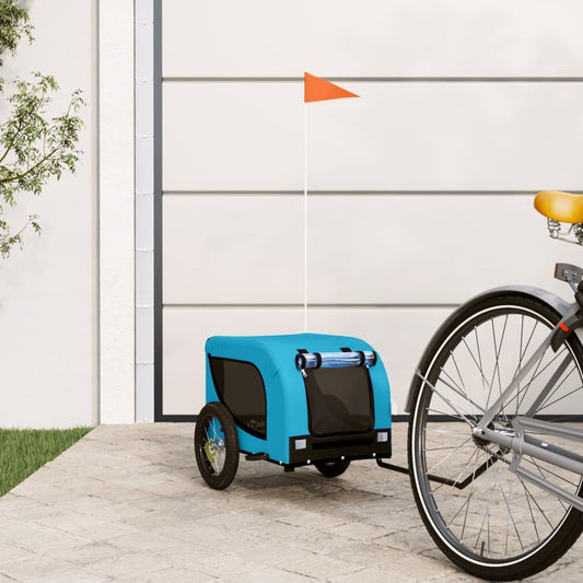 vida XL Dog bike trailer - blue and black oxford fabric and iron