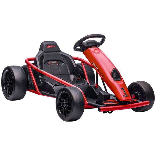 HOMCOM 24V Electric Go Kart for Kids with Music, Horn Honking, Slow Start