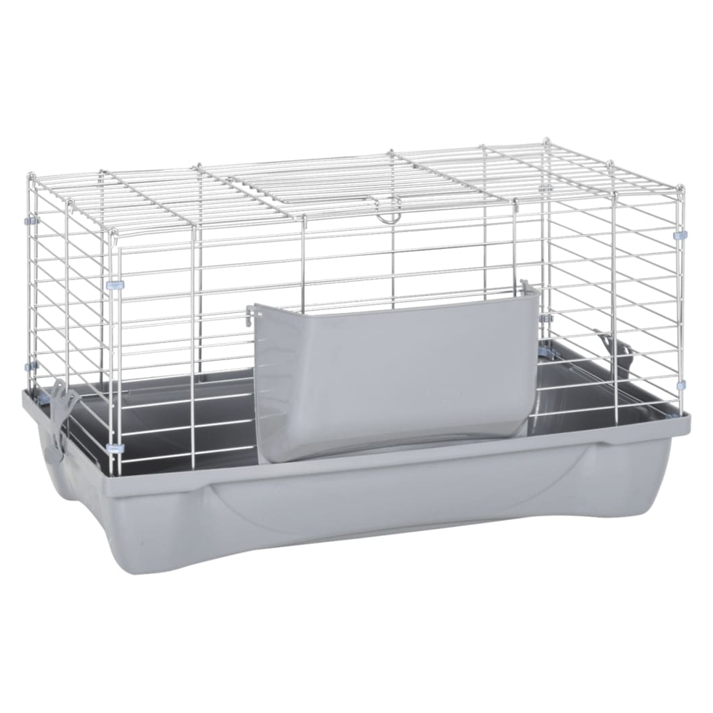 Small animal cage - Grey 58x32x31 cm polypropylene and metal