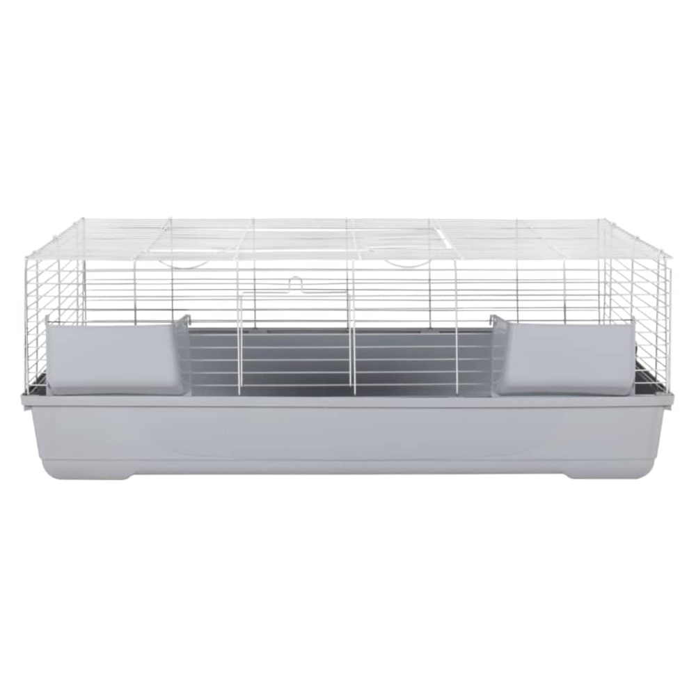 Small animal cage grey 118x59x46 cm polypropylene and metal