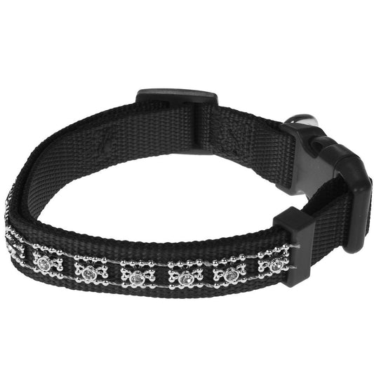 Decorative diamante dog Collar 1.5x25.40cm - BLACK