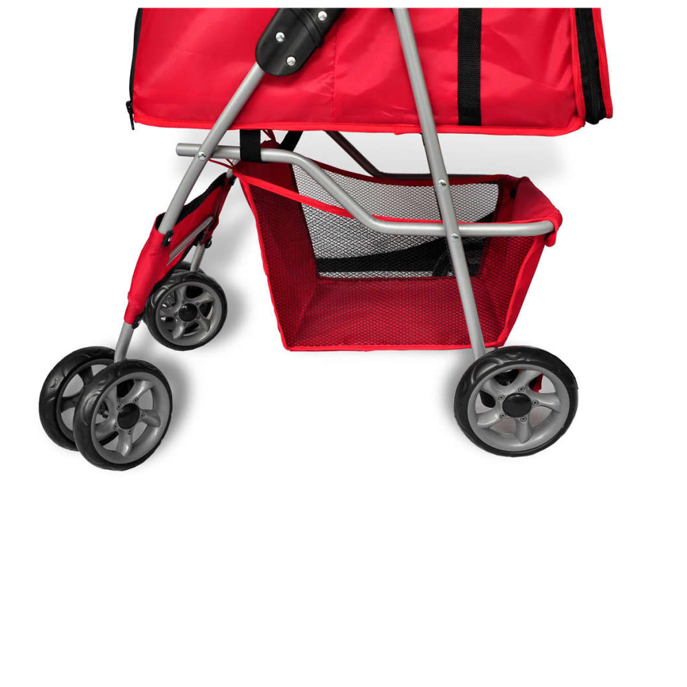 vidaXL Folding Pet Stroller Dog/Cat Travel Carrier Red