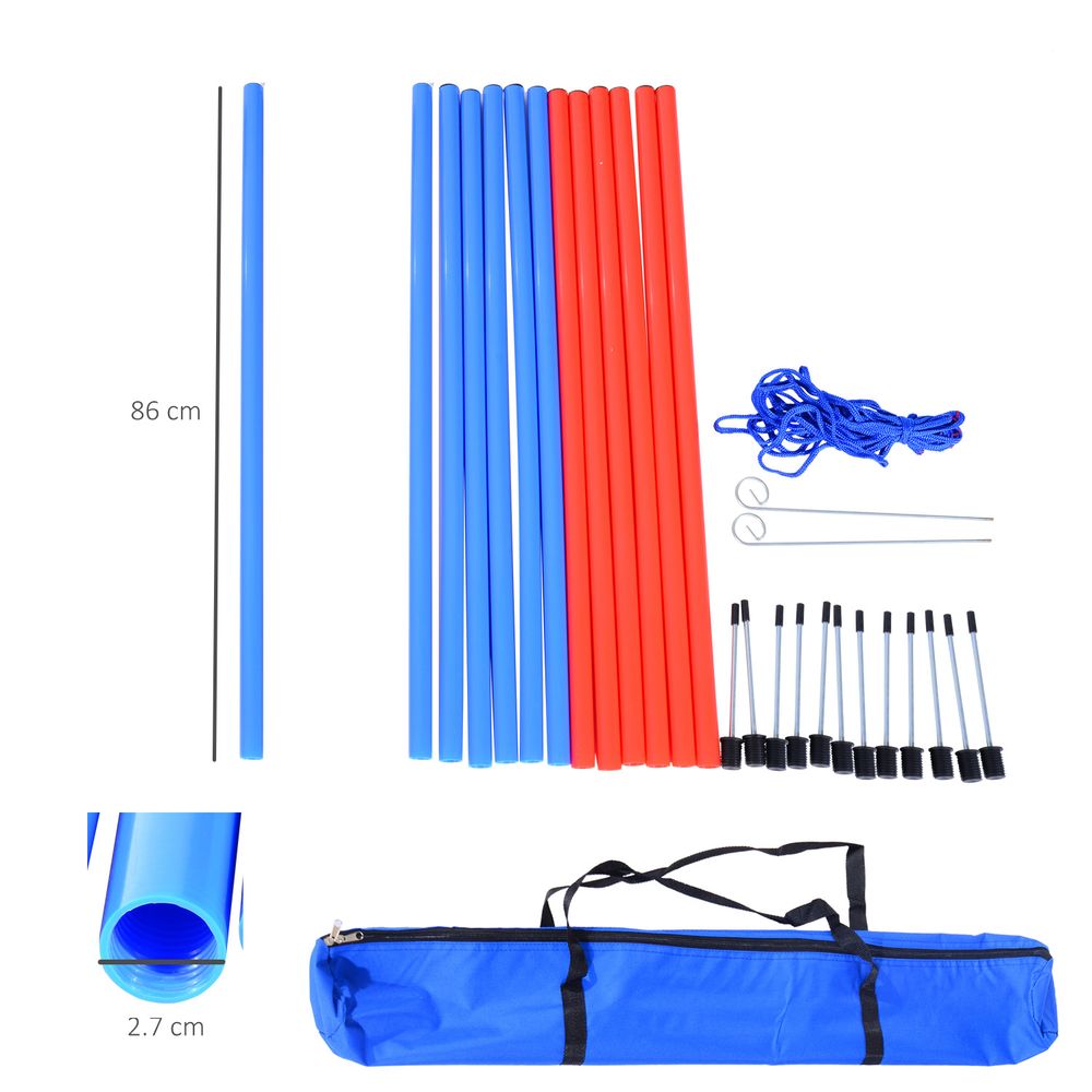 PawHut pet agility training set, play kit - dog, hoop, poles, tunnel, obedience equipment