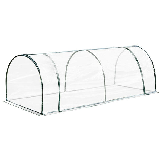 PVC Greenhouse Tunnel Steel Frame Transparent 250x100x80cm