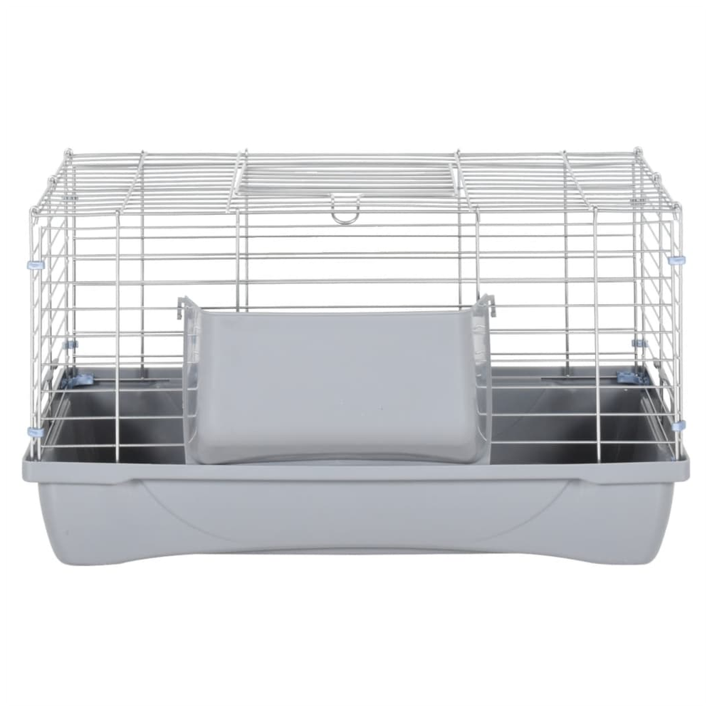 Small animal cage - Grey 58x32x31 cm polypropylene and metal