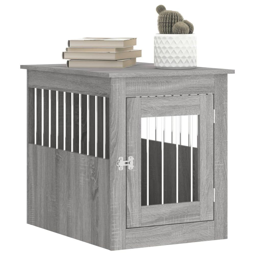vidaXL Dog crate furniture grey sonoma 55x75x65 cm engineered wood