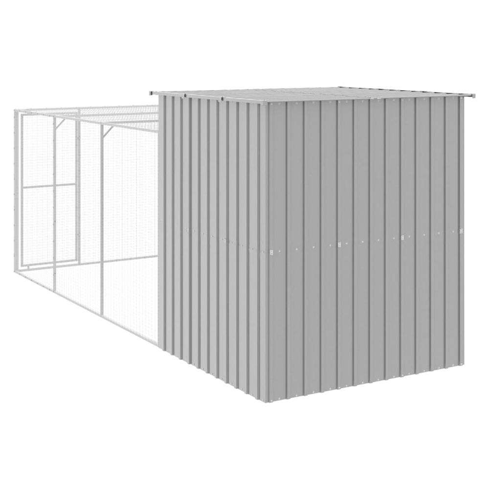 vidaXL Chicken cage with run - light grey 165x455x181 cm galvanised steel