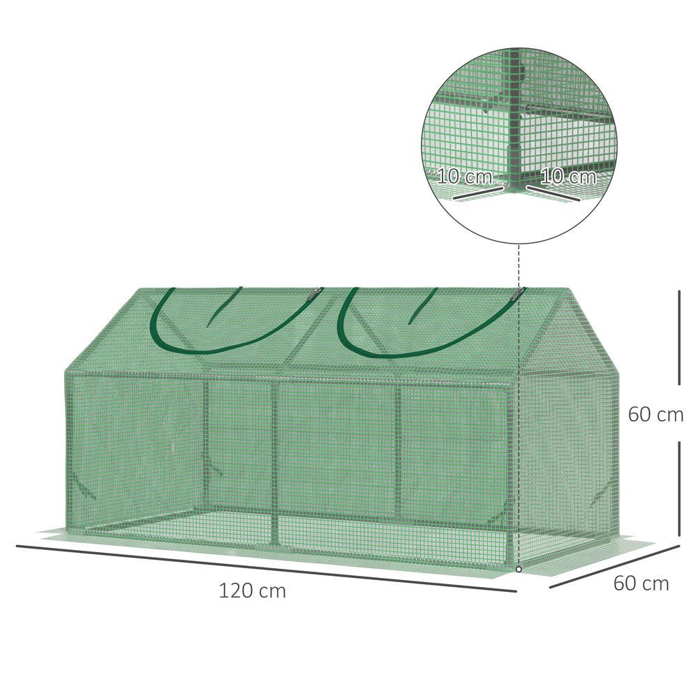 Mini Greenhouse, with Durable PE Cover, 119x60x60cm