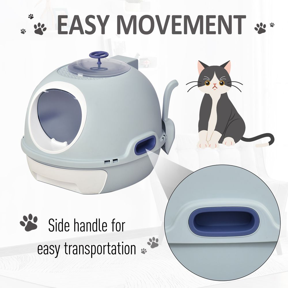 PawGHut cat litter box pet toilet with scoop enclosed drawer skylight easy to clean