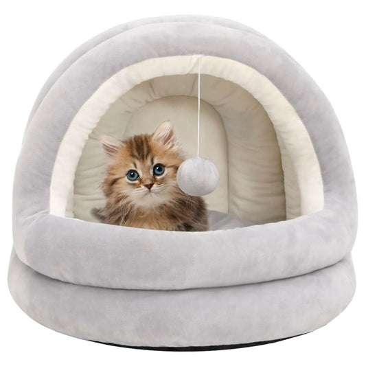 Cat bed 40 x 40 x 35 cm grey and cream