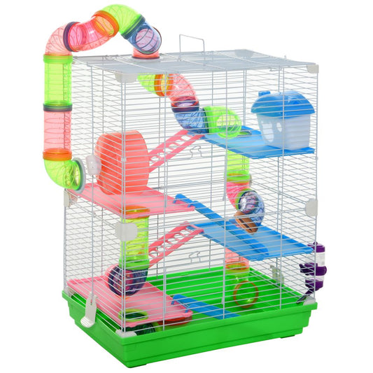5 Tier hamser cage carrier habitat small animal house with exercise wheels and tunnel