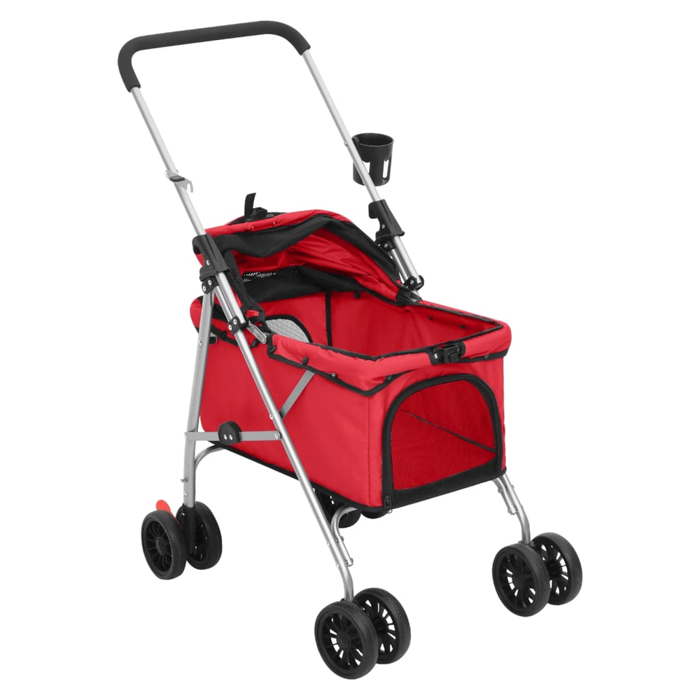 vidaXL Folding Dog Stroller Red 76x50x100 cm Oxford Fabric