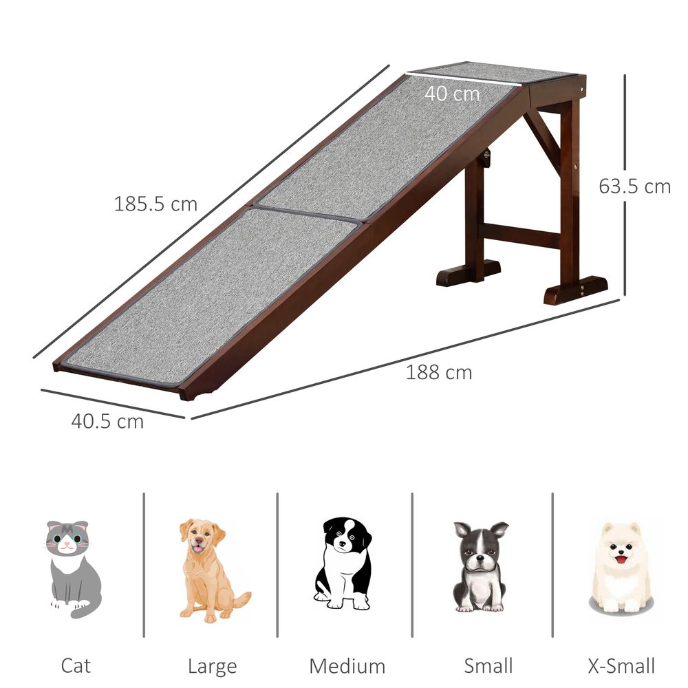 Pet ramp for dogs and cats with non-slip carpet for the bed or sofa