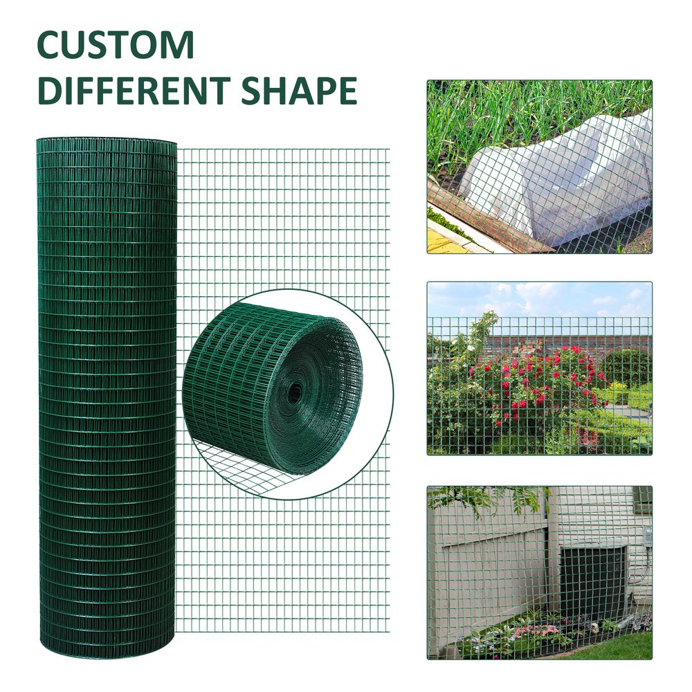 PVC Coated welded wire mesh pet chicken / poultry aviary fence run hutch (PawHut)