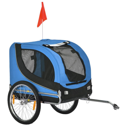 Dog cat bike trailer carrier (small to medium pets up to 20Kg) - Black and blue