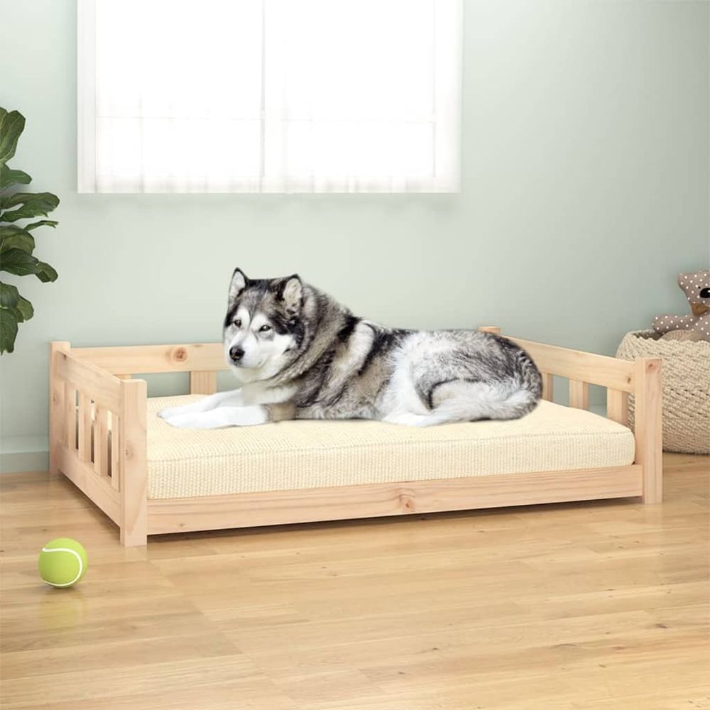 vidaXL dog bed white 95.5 x 65.5 x 28 cm solid wood pine