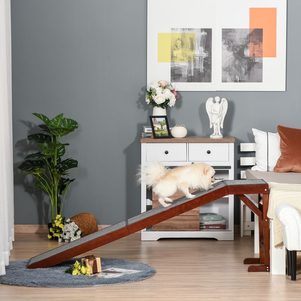 Pet ramp for dogs and cats with non-slip carpet for the bed or sofa