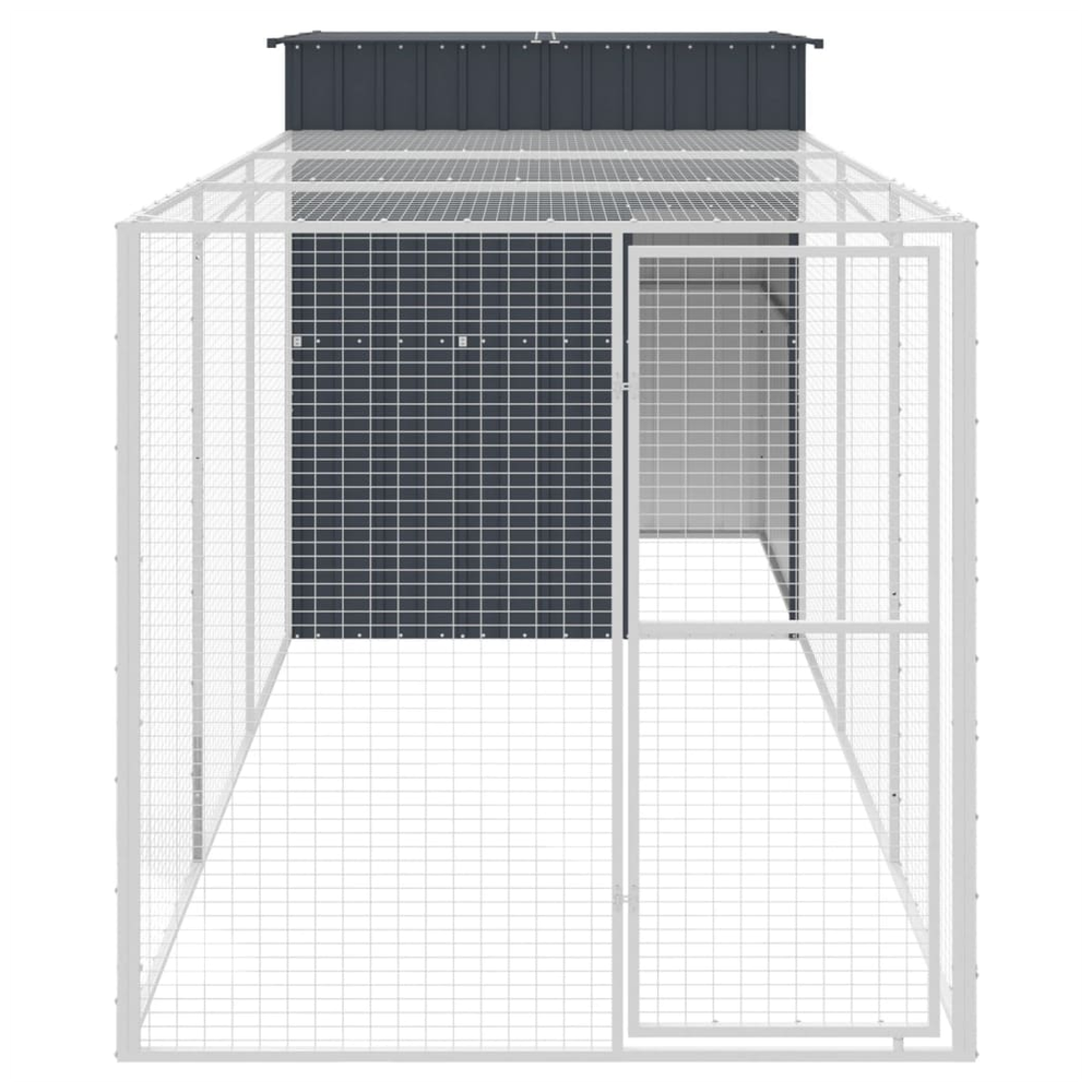 vidaXL chicken cage with run anthracite 165x455x181 cm - galvanised steel