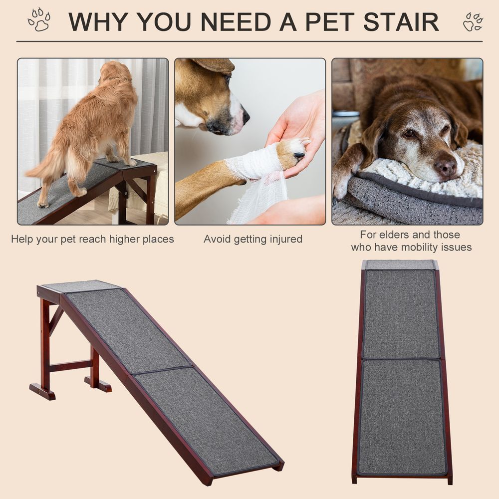 Pet ramp for dogs and cats with non-slip carpet for the bed or sofa