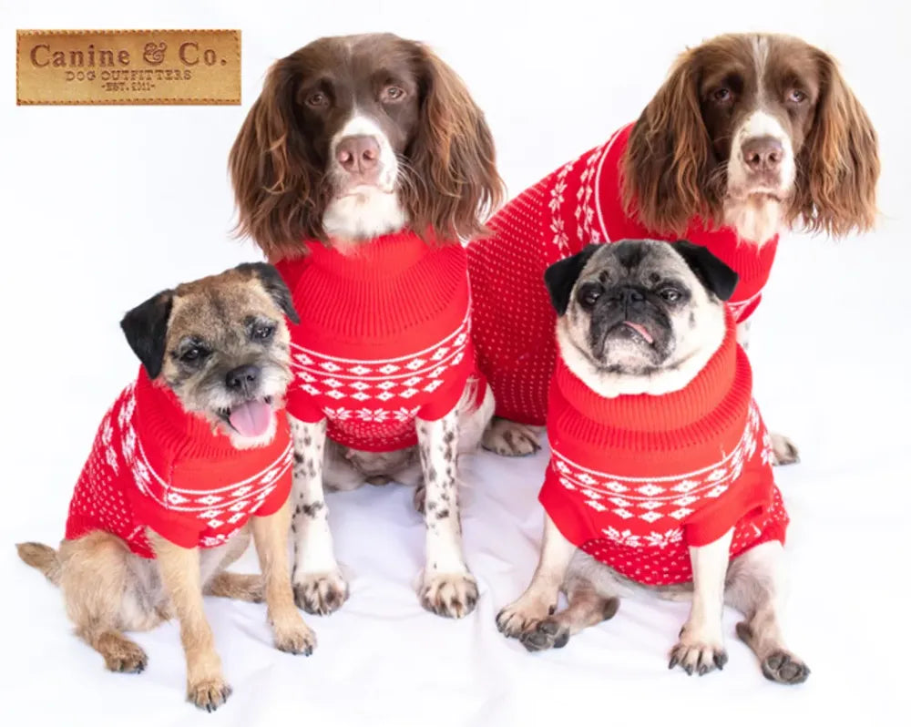 The Bailey Fair Isle - white on red