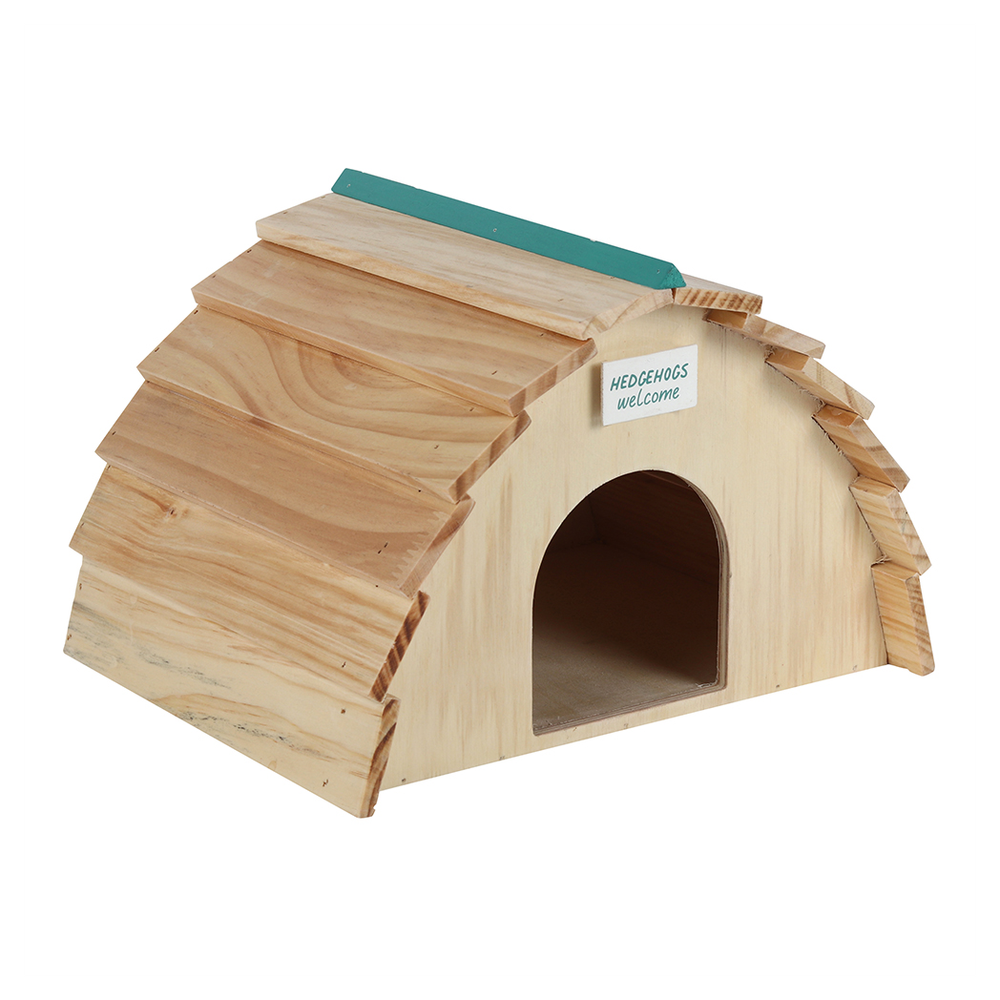 Wooden hedgehog house