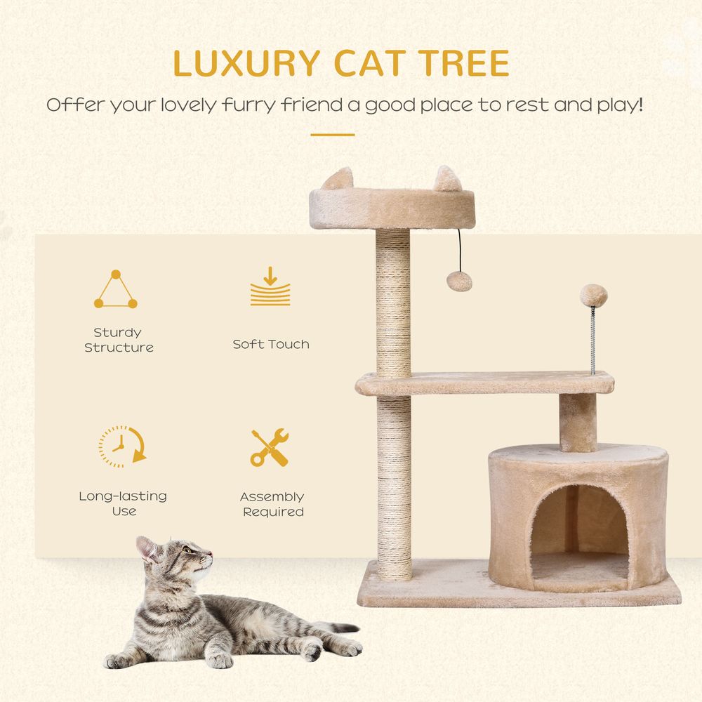 81cm Cat tree scratching post tower for kitten large cats activity centre house