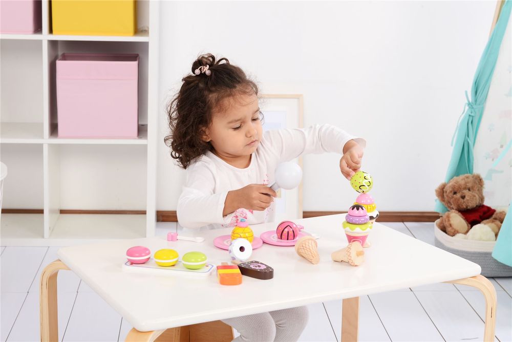 Lelin Wooden 25 Pieces Ice Cream Selection Pretend Play Set